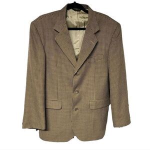 J.Riggins houndstooth brown blazer sports coat men's 40R career business casual